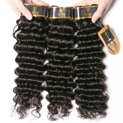 Free Shipping 100% human virgin hair extension deep wave 3 bundles