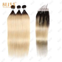 Bliss 1b 613 Bundle Cuticle Aligned Raw Virgin Hair 613 Wholesale Hair Vendor 613 Blonde Human Hair Silky Straight