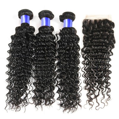 wholesale cheap hair extension 100 gram Weight brazilian straight hair with closure  unprocessed cuticle aligned virgin hair