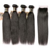 wholesale double weft soft remy hair bundles with closure 8-28inch cuticle aligned raw virgin hair original brazilian human