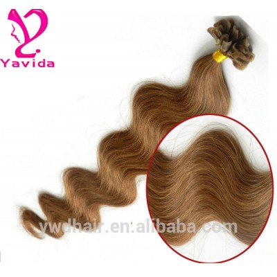 russian human hair extension double drawn i tip high quality wholesale