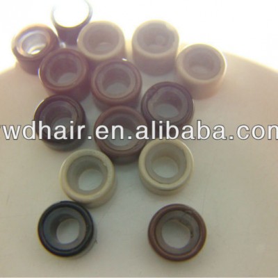 Top quality human hair extension bead links lined micro beads black .brown .beige color